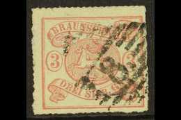 6281 BRUNSWICK 1864 3sgr Rose On White, Perce En Arc 16, Mi 16A, Fine Used With "8" In Barred Diamond Cancel. Scarce Sta - Other & Unclassified