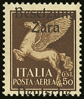 6302 ZARA (ZADAR) 1943 50c Sepia "BESETZUNG / ZARA / DEUTSCHE" Vertically Shifted Overprint Variety, Michel 24 F I, Very - Other & Unclassified