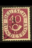 6342 1951-52 RARE VARIETY. 40pf Purple Posthorn 'Zusatzliche Schraffe Vor Dem "S" Von "Post"' PLATE FLAW (position 34), - Sonstige & Ohne Zuordnung