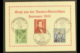 6345 HANOVER 1951 Hanover Garden Show Special Card Bearing The 1950 Philharmonic Set & 1951 20pf Lortzing Stamp (Michel - Other & Unclassified