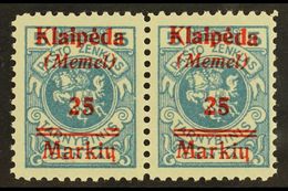 6375 1923 25m On 5c Pale Blue Overprint (Michel 130, SG 7), Fine Never Hinged Mint Horiz PAIR, The Left Stamp With 'Top - Other & Unclassified