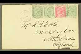 6393 1892 (11 May) Lovely Cover Addressed To England, Bearing 1889-96 5c Green (x3) & 10c Carmine, SG 22/23, Tied By "Gi - Gibraltar