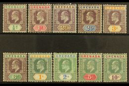 6453 1904 Ed VII Set Complete, Wmk MCA, SG 67/76, Very Fine Mint. (10 Stamps) For More Images, Please Visit Http://www.s - Grenada (...-1974)