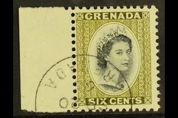 6460 1964 6c Black And Olive Green, QEII, SG 218, Very Fine Marginal Used. For More Images, Please Visit Http://www.sand - Grenada (...-1974)