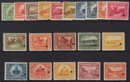 6467 1906-13 Pictorial Complete Set, Scott 125/144, Each With 'SPECIMEN' Overprint And Security Punch Hole, Fresh Never - Haiti