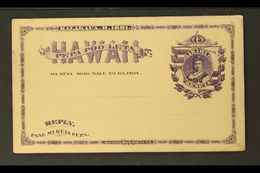 6470 POSTAL STATIONERY 1883 1c+1c Purple Complete Pair Unused (UY1) & 2c Dark Blue Message Card And Separate Reply Card - Hawaii