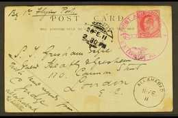 6529 1911 WORLD'S FIRST OFFICIAL AIRMAIL FLIGHT Post Card To London Bearing 1a KEVII Tied By "FIRST AERIAL POST / U. P. - Other & Unclassified