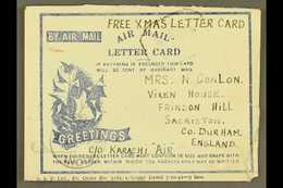 6535 1942 BRITISH MILITARY FORCES CHRISTMAS AEROGRAMME (Kessler 181) Greetings & Laurel, With Manuscript "Free Xmas Lett - Other & Unclassified