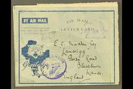6545 1944 BRITISH MILITARY FORCES CHRISTMAS AEROGRAMME (Kessler 189) Tiger Head And Map Design With Taj Mahal Inner, Sen - Other & Unclassified
