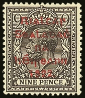 6622 1922 SCARCE VARIETY. 9d Agate Thom Overprint Showing BREAK IN LINE OVER "P" (of "Postage" At Left), Hibernian T35b, - Other & Unclassified