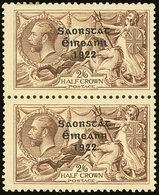 6631 1922-23 2s6d Pale Brown Seahorse, Vertical Pair, One With NO ACCENT Variety, SG 64b + 64, Very Fine Mint, Normal St - Other & Unclassified