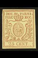 6690 PARMA 1857-9 25c Dark Lilac Brown, Sass. 10a, Very Fine Mint With Full Gum, Even Margins All Round And Bright Colou - Unclassified