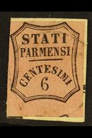 6699 PARMA NEWSPAPER STAMPS - 1853 6c Deep Rose, Sass 1, Superb Used With Clear Margins All Round And Good Colour, Tied - Unclassified