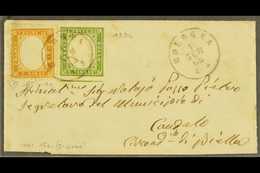 6731 1863 FIRST DAY NEW UNIFIED 15 CENT ITALIAN POSTAL RATE Important Cover From Bologna To Candelo Franked Italy 1852 1 - Unclassified