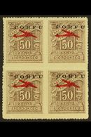 6744 CORFU 1941 50L Brown Rouletted Air Overprint (Sassone 1, SG 21), Never Hinged Mint BLOCK Of 4, Fresh. (4 Stamps) Fo - Unclassified