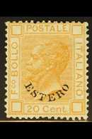6787 OFFICES IN LEVANT 1878 20c Orange Ovptd "Estero", Sass 11, Superb Mint. A Very Beautiful Stamp, Well Centered With - Other & Unclassified