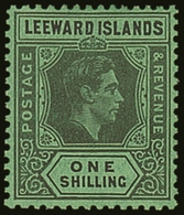 6925 1938-51 1s Black & Grey/emerald, SG 110bb, Fine Mint For More Images, Please Visit Http://www.sandafayre.com/itemde - Leeward  Islands