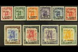 6932 INDEPENDENT KINGDOM 1951/2 Horseman Set Complete Overprinted In Francs, 48f/480f Type II Ovpt, Sass 14/19, S4, Supe - Libya