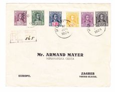 1924 R- Brief Von Kuching Nach Zagreb Sechs Farben Frankatur Gebrauchsspuren Backflap Fehlt - Sarawak (...-1963)