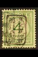 7038 POSTAGE DUES JOHORE 1943 4c Green With Brown Single Line Chop, SG JD2, Very Fine Used. For More Images, Please Visi - Other & Unclassified