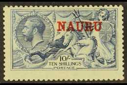 7133 1916-23 10s Pale Blue De La Rue Seahorse, SG 23, Never Hinged Mint, Average Centering. For More Images, Please Visi - Nauru