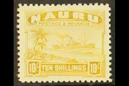 7137 1937-48 10s Yellow Freighter, SG 39B, Fine Mint. For More Images, Please Visit Http://www.sandafayre.com/itemdetail - Nauru