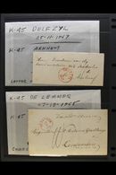 7165 1853-1867 STAMPLESS COVERS. An Interesting Collection Of Unpaid By Sender Entires & Entire Letters, Bearing ALL DIF - Other & Unclassified