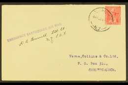 7230 1931 EARTHQUAKE EMERGENCY FLIGHT. (6 Feb) Cover Addressed To Christchurch, Bearing 1d Stamp Tied By "Napier" Cds, W - Other & Unclassified