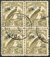 7359 1932-34 Air 5s Olive-brown SG 201, Superb Cds Used Block Of Four. For More Images, Please Visit Http://www.sandafay - Papua New Guinea