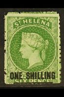 7484 1864-80 (wmk Crown CC , Perf 12½) 1s Deep Yellow-green (Type B), SG 18, Fine Mint With Original Gum. For More Image - Saint Helena Island