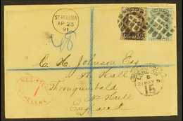7486 1891 (25 Apr) Env Registered To England Bearing 1884-94 4d & 6d Stamps Tied Cork Pmk, Red Oval "Registered / St Hel - Saint Helena Island