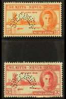 7501 1946 Victory Pair, Perforated "Specimen", SG 78s/9s, Fine Mint, Large Part Og. For More Images, Please Visit Http:/ - St.Kitts And Nevis ( 1983-...)