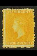 7515 1869 No Watermark 4d Yellow, SG 12, Fine Mint. For More Images, Please Visit Http://www.sandafayre.com/itemdetails. - St.Vincent (...-1979)