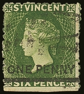 7523 1881 1d On 6d Bright Green, SG 34, Very Fine Used For More Images, Please Visit Http://www.sandafayre.com/itemdetai - St.Vincent (...-1979)