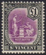 7530 1913-17 £1 Mauve And Black, Wmk Mult Crown CA, SG 120, Never Hinged Mint. Fine & Fresh. For More Images, Please Vis - St.Vincent (...-1979)