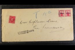 7545 1920 Long Cover To San Francisco, Franked With 1d Pair, SG 116, Underpaid, "U.S. CHARGE TO COLLECT / 2 CENTS" Cache - Samoa