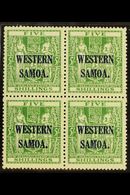 7558 1945-53 5s Green Postal Fiscal, SG 208,never Hinged Mint Block Of Four. (4 Stamps) For More Images, Please Visit Ht - Samoa