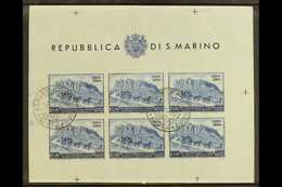 7565 1951 200L Blue AIR UPU, Imperf Miniature Sheet, Sassone 11, Used, Small Imperfections. Cat €400 (£300) For Mor - Other & Unclassified