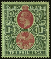 7603 1921-27 10s Red & Green/green, Wmk Mult Script CA, SG 142, Very Fine Mint For More Images, Please Visit Http://www. - Sierra Leone (...-1960)