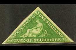 7643 CAPE OF GOOD HOPE 1858 1s Bright Yellow- Green / White Paper, SG 8, Superb Unused With 3 Small To Large Neat Margin - Unclassified