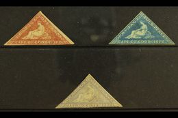 7651 CAPE OF GOOD HOPE 1855 Unused Selection With 1d Brick Red, 4d Blue, 6d Pale Rose Lilac On White . Cat SG £7200. (4 - Unclassified