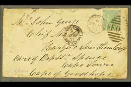 7684 CAPE OF GOOD HOPE 1871 (10 May) Env From England To Cape Town Bearing GB 1s Green With Cape Town / Cape Colony Arri - Unclassified