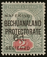 7689 MAFEKING 1900 6d On 2d Green And Carmine, Wide Setting, SG 13, Fine Mint, Large Part Og. Rare Stamp! For More Image - Unclassified