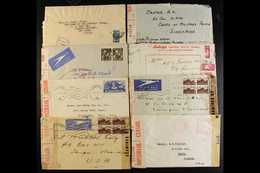 7773 1940-5 WWII CENSORED COVERS Accumulation Of Commercial Covers With Censors, Many Addressed To USA With Various Rate - Unclassified