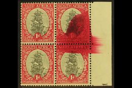 7824 UNION VARIETY 1933-48 1d Grey & Carmine, Watermark Upright, HUGE CARMINE INK FLAW, SG 56, Hinged On Margin, Stamps - Unclassified