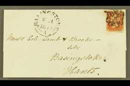 8225 1843 (13 May) Entire To Basingstoke Bearing 1841 1d Tied By Maltese Cross Postmark With NUMBER "11", Plus Arrival M - Other & Unclassified