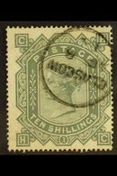 8267 1867-83 10s Greenish Grey, SG 128, Watermark Maltese Cross, White Paper, Plate 1, Check Letters "H - C", Superb Use - Other & Unclassified