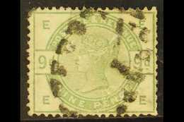 8286 1883 9d Dull Green, Watermark Sideways Inverted, SG 195wi, Good Used, Cat £775. For More Images, Please Visit Http: - Other & Unclassified