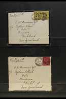 8297 1887 - 1899 MOURNING COVERS. A Group Of Four Covers Sent From Tunbridge Wells To New Zealand Bearing Different Comb - Other & Unclassified