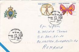 64875- COAT OF ARMS, SPECIAL COVER, EUROPA, BUTTERFLY STAMPS, 2006, SAN MARINO - Briefe U. Dokumente